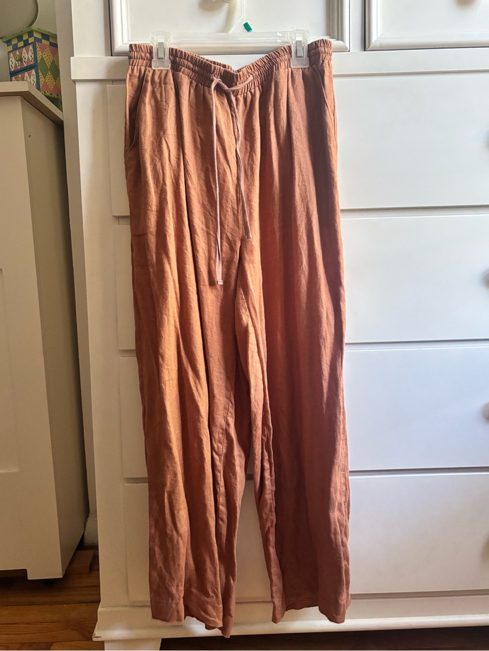 Crop Drawstring Linen Pants